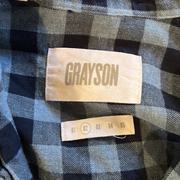 Anthro Blue Check Button Up - Picture 2 of 2